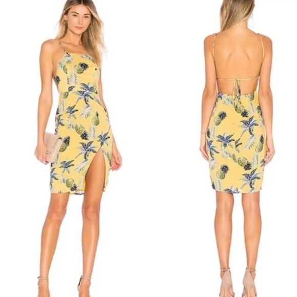 Majorelle Pineapple Dress Backless Tropical Vacation Resort Beach Fruit Medium - Picture 15 of 15